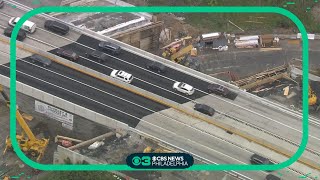 Lane closures on I-95 in Philadelphia as crews build permanent roadway over collapse site
