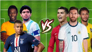 Messi Neymar Ronaldo VS Pele Maradona Mbappe