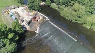 Mid construction footage of the new fishpass at Kirkstall Abbey Weir