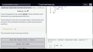 Lesson 48 | Basic JavaScript | Shopping List