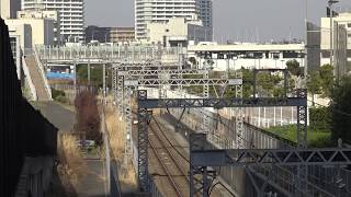 みなとみらい大橋から見た東海道貨物線高島線の高島トンネル入り口付近