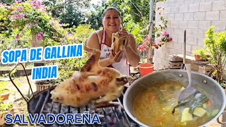 😍😊Sopa de Gallina India Salvadoreña a Mi Estilo: ¡El Sabor que Te Sorprenderá!😊😍🍆🥒🐓