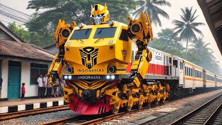 Pertama Di YouTube !!!! Kereta Api Panjang Berubah Bentuk Jadi Robot