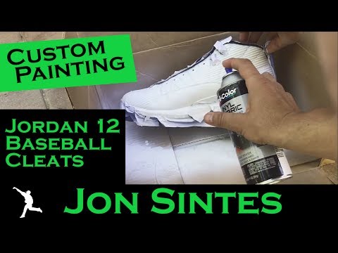 Custom Painting Jordan 12 Baseball Cleats Custom Painting Jordan 12 Baseball Cleats