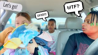 RUNNING OUT WALMART WITH LINA SCHOOL CLOTHES PRANK!!! **HILARIOUS**