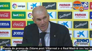 Rueda de prensa de ZIDANE post Villarreal 2-2 Real Madrid Jornada 03 (01/09/19)