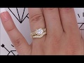 Vintage Inspired Carved Moissanite and Diamond Engagement Ring - Royal Crown