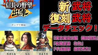 【信長の野望_出陣】7月25日追加・復刻武将「武将データチェック」【新武将】