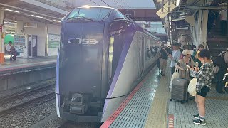 【5分遅れ】E353系S102編成特急あずさ34号新宿行が八王子駅2番線を発車するシーン2024.9.13