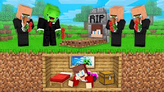 JJ Built a HOUSE inside the GRAVE To Prank Mikey in Minecraft (Maizen)