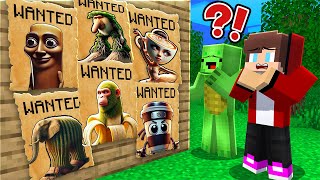 JJ and Mikey Wanted ALL ITALLIAN ANIMALS at Night in Minecraft Maizen!