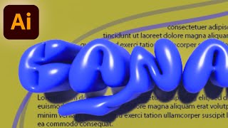 Create Distorted 3d Text in Illustrator 2024 3D Bubble Text