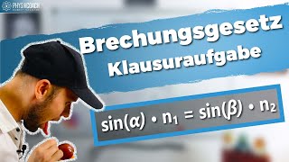 Brechungsgesetz berechnen und verstehen - Klausuraufgabe