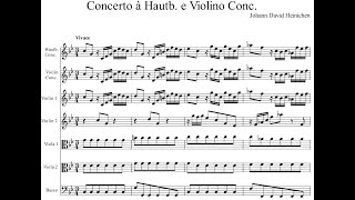 Johann David Heinichen - Concerto for Oboe and Violin in C minor, S.240. {w/ score.}