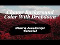 Change Background Color With Dropdown Using Html & JavaScript  |  Easy Coding
