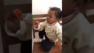 mom, i want lollipop. funny kid video, cutest baby 妈妈，我要吃棒棒糖，我会刷牙的。小屁孩每天都想方设法吃糖。混血宝宝搞笑日常 #shorts