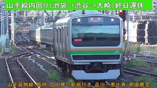 FHD【山手線貨物線臨時列車】E233系E-58編成+E231系K-09編成 臨時 品川発→新宿行き （品川→恵比寿 前面展望）