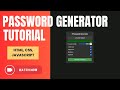 JavaScript Password Generator Tutorial | Create a Random Password Generator