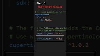 WebView in Flutter #webview #flutterweb #shorts #getx #education #developer