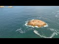 exploring green egg island 綠蛋島 in clear water bay 4k drone video