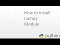 How to install numpy module  in Python on Ubuntu Operating system