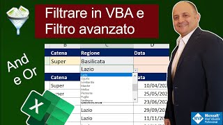 EM200 Filtrare in VBA con filtro avanzato di Excel,  con formule e codici VBA