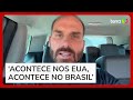 Eduardo chama relatório da PF de ‘porcaria’ e compara Bolsonaro a Trump após indiciamento