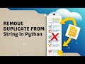 Remove Duplicate Characters from a String  🔥 | Coding Tip