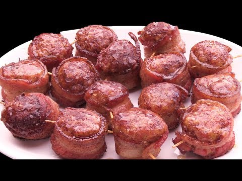 Giant Bacon Wrapped Meatballs Recipe