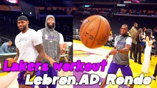 Lakers Workout Lebron, Ad, Kuz and Rondo throws Crazy passes