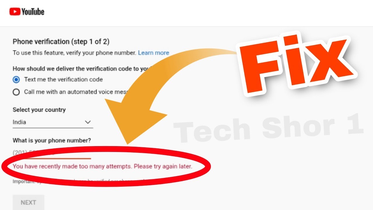 How To Fix Youtube You Have Recently Made Too Many Attempts Problem