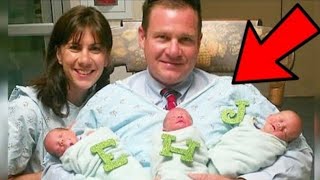 Woman gives birth to triplets then dad notices something unexpected