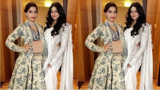 Pregnant Sonam Kapoor Flaunting her Baby Bump at her Sister Rhea Kapoor Pre Wedding Function