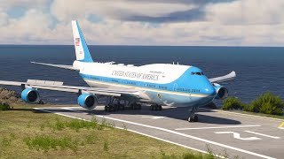 This Pilot is So Great! Flying Boeing 747 Air Force One from Short Runway