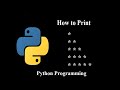 Python pattern programs - how to print stars 