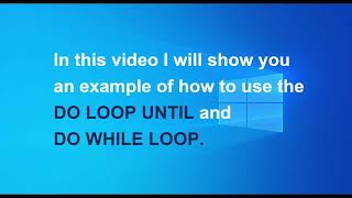Do Loop Until and Do While Loop in VB.Net