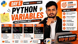 Python Variables Explained 🔥 | Day 5 Python Tutorial for Beginners Learn Python | pythonkashi