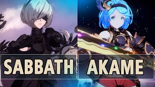 GBVSR:🔥Sabbath (2B) Vs Akame (Djeeta)🔥| High Level Gameplay.