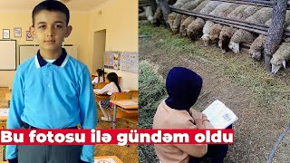 Bu fotosu ilə gündəm olan məktəbli kimdir? - FOTOLAR