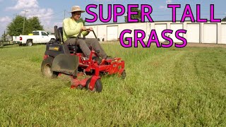 Zero Turn Lawnmower Cutting Tall Grass. SNAPPER PRO S50XT 48\