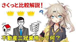 【比較解説】不動産三冠資格とは？「宅建士・マンション管理士・管理業務主任者」～春日部つむぎ解説