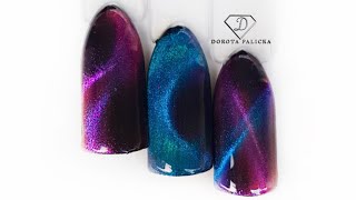 Cat eye basic nail art, 9d cat eye effect, nails 2020, magnetic gel polish nail art, easy nail art