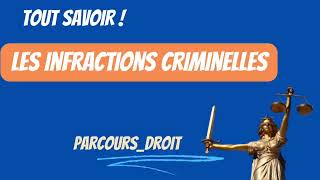 TOUT SUR LES INFRACTIONS CRIMINELLES