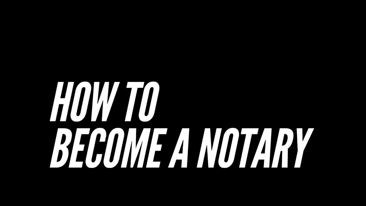 How To Become A Notary - YouTube