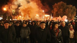 Anti-government protesters march in Tbilisi | AFP
