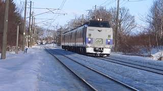 函館本線・キハ183スラントノーズ・雪晴れで札幌駅を目指して走る・（MVI 0004　大麻駅）