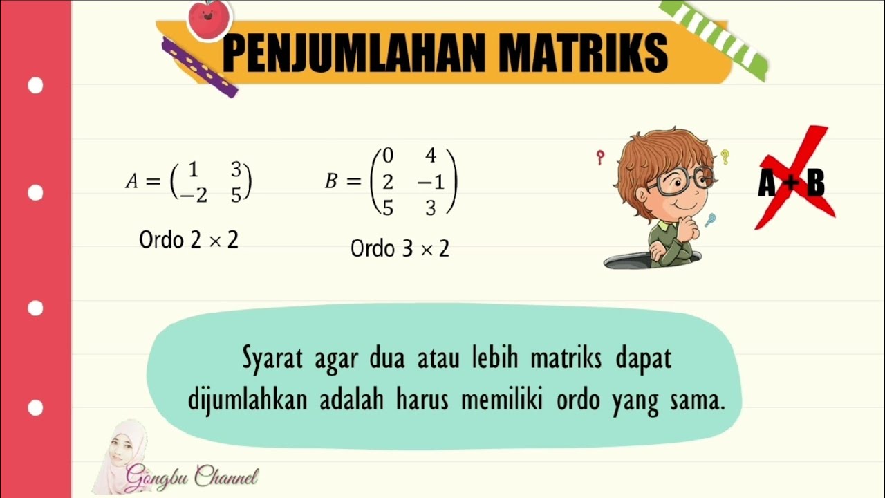 Operasi Matriks - Penjumlahan Dan Pengurangan Matriks - YouTube