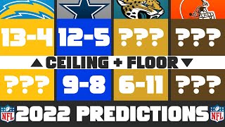 Every NFL Teams CEILING & FLOOR for The 2022 Season | Predicting Win Totals for Every NFL Team