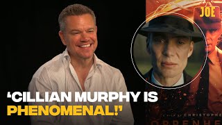 Matt Damon on the greatness of Cillian Murphy in Oppenheimer & connections to Saving Private Ryan