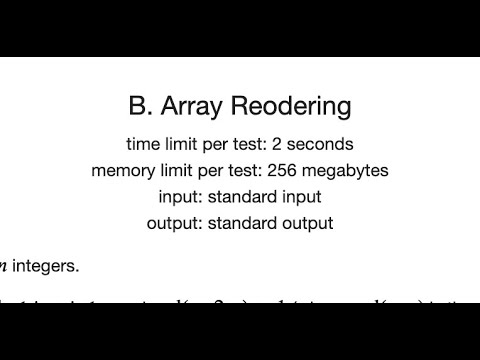 Array Reordering Solution (Educational Codeforces Round 110) - YouTube